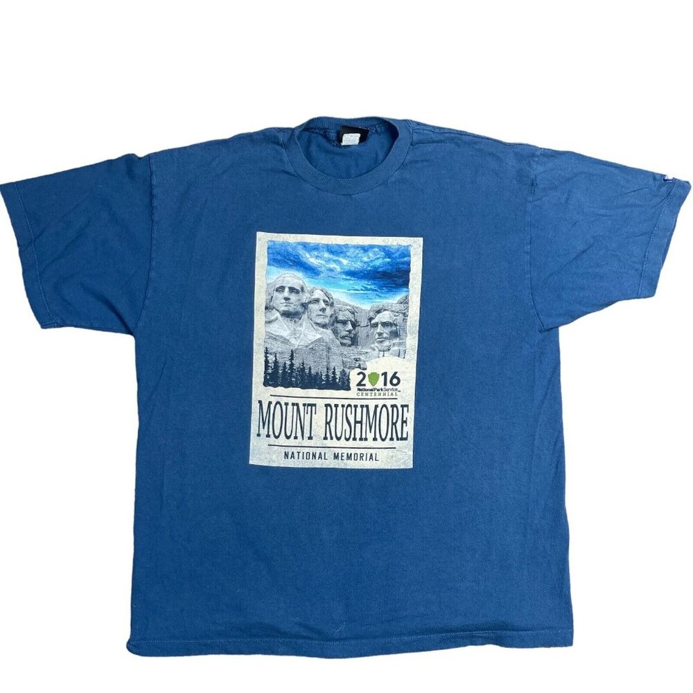 Mount Rushmore National Memorial T- Shirt Men's‎ Size Medium Blue-Made In USA